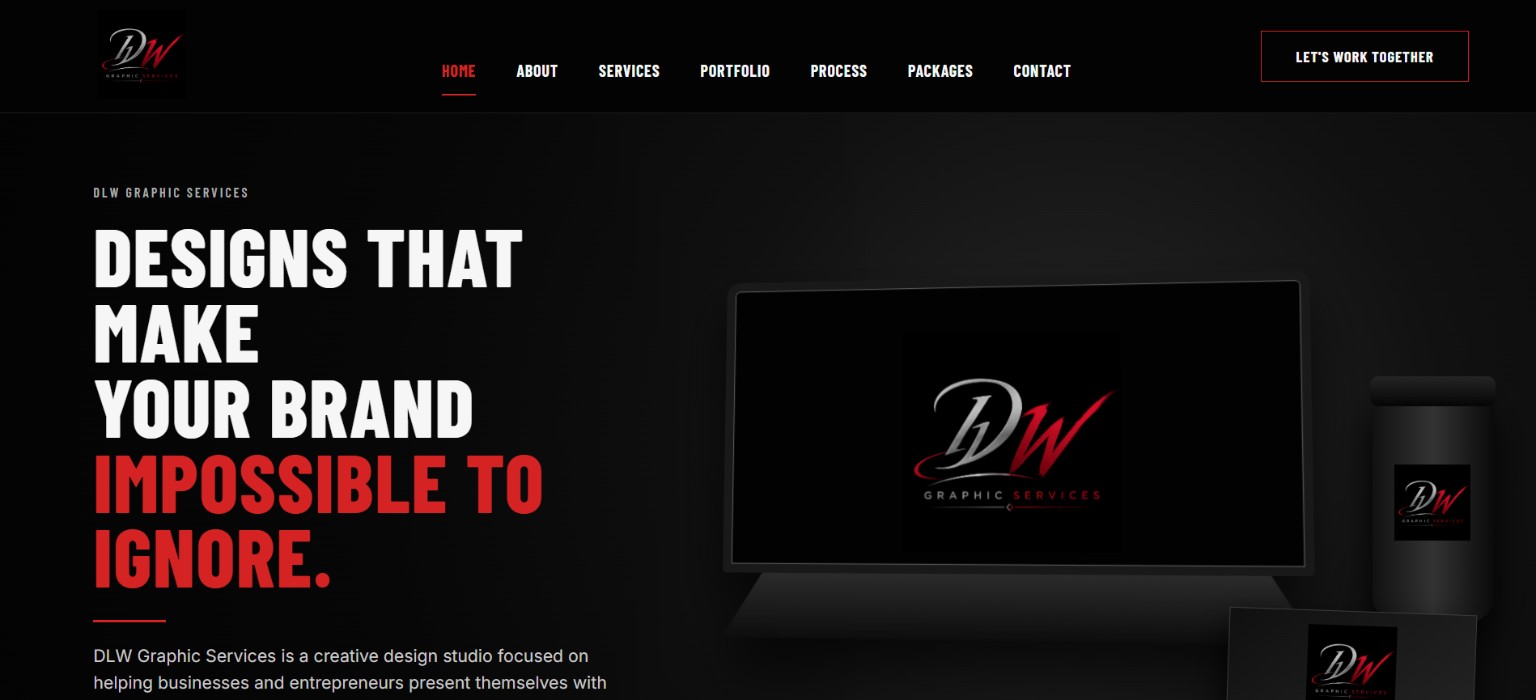 DLW Graphic Services website homepage